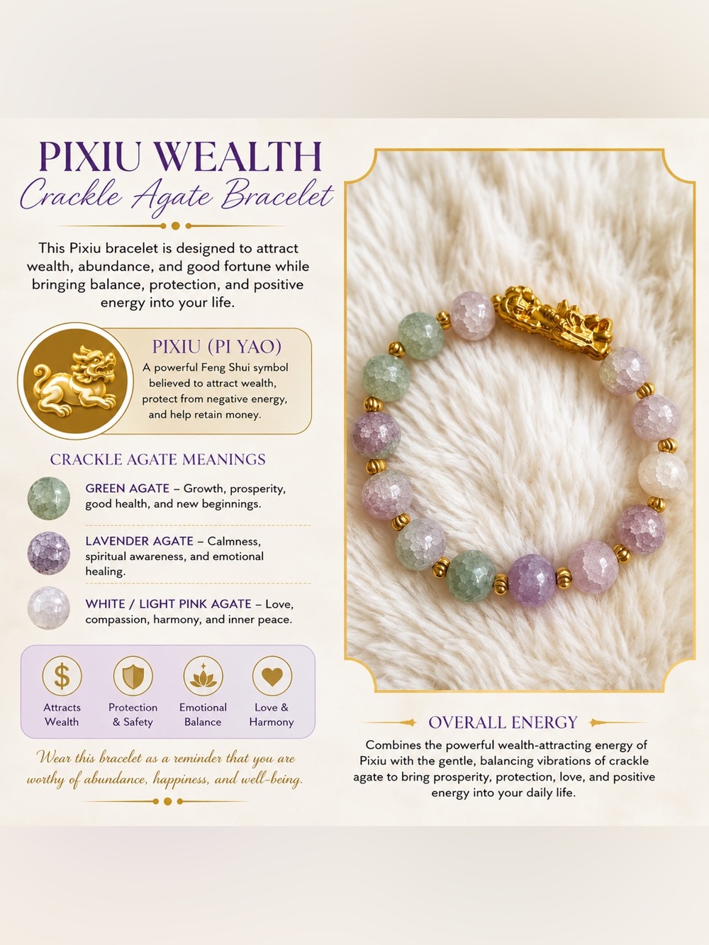 Pixie Wealth Multi-Color Agate Bracelet by